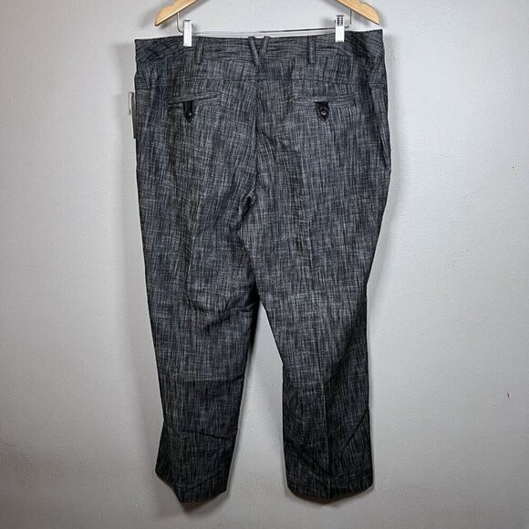 Larry Levine Pants Stretch Black Glen Plaid Zip Fly Pockets Women's Size 18W - Picture 2 of 13